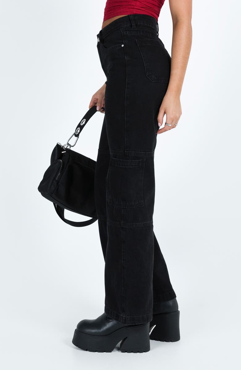 Princess Polly Thomson High Waist Straight Leg Cargo Pants, Alternate, color, 