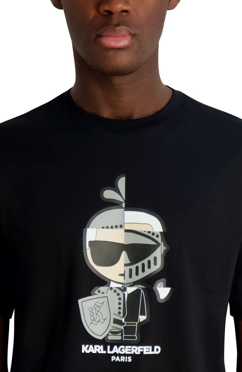 KARL LAGERFELD PARIS Split Personality Karl Graphic T-Shirt, Alternate, color, Black