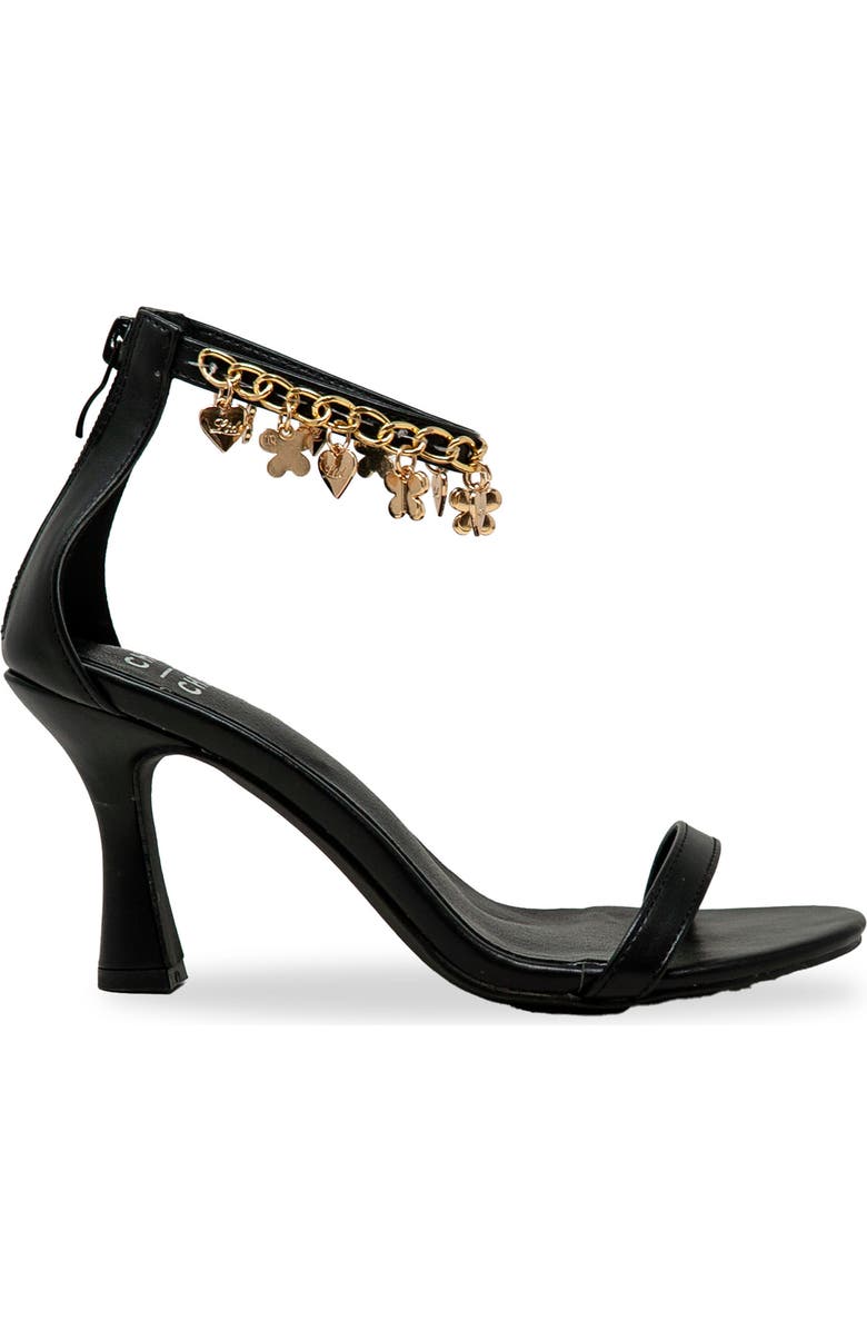CHASE AND CHLOE Iridessa Charm Ankle Strap Sandal, Alternate, color, Black