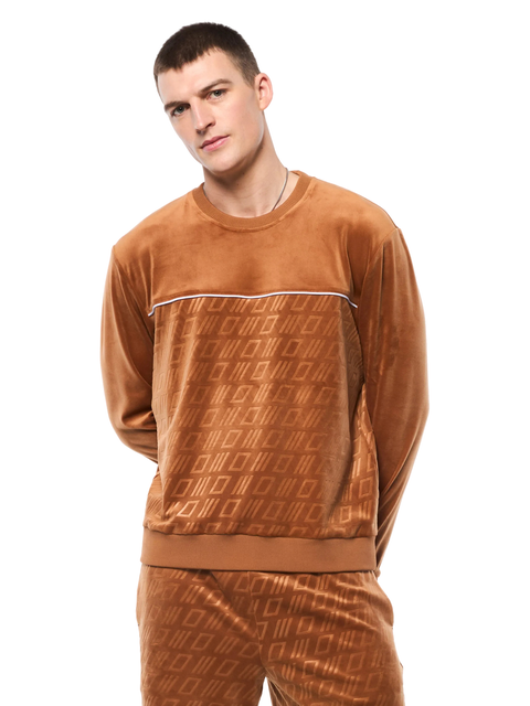 Bandiera Debossed Velour Crewneck