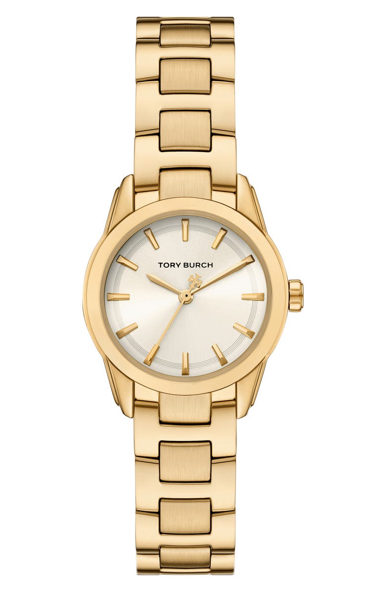 Tory Burch The Small Miller Bracelet Watch, 28mm, Main, color, Pale Gold