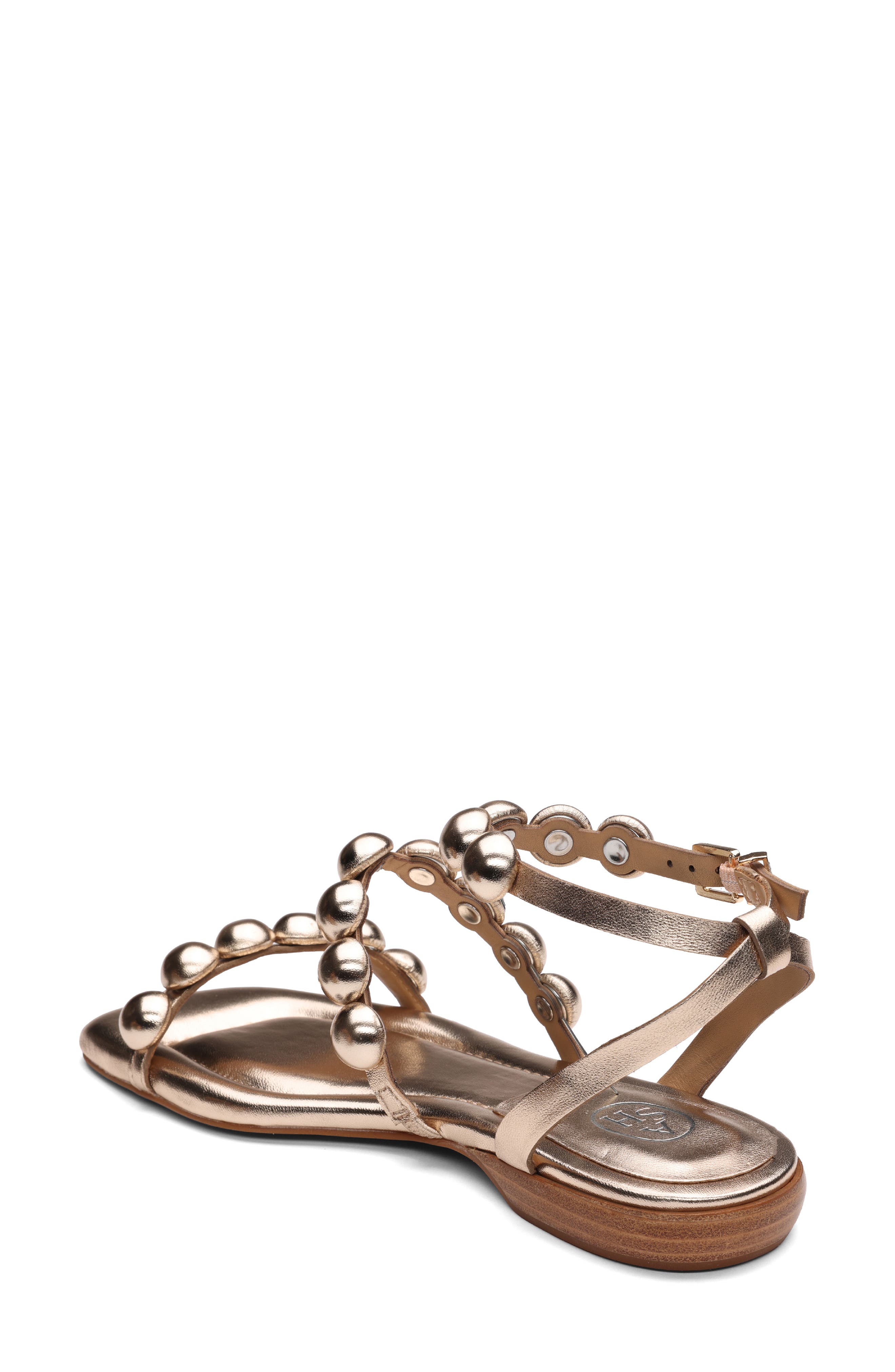 Regy Pompom Sandal, Alternate, color, MEKONG GOLD