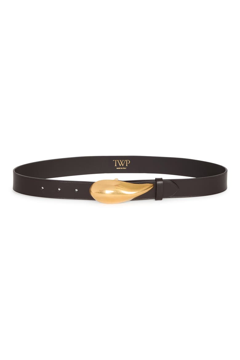 Molded Mussel Buckle Leather Belt, Main, color, DAKOTA