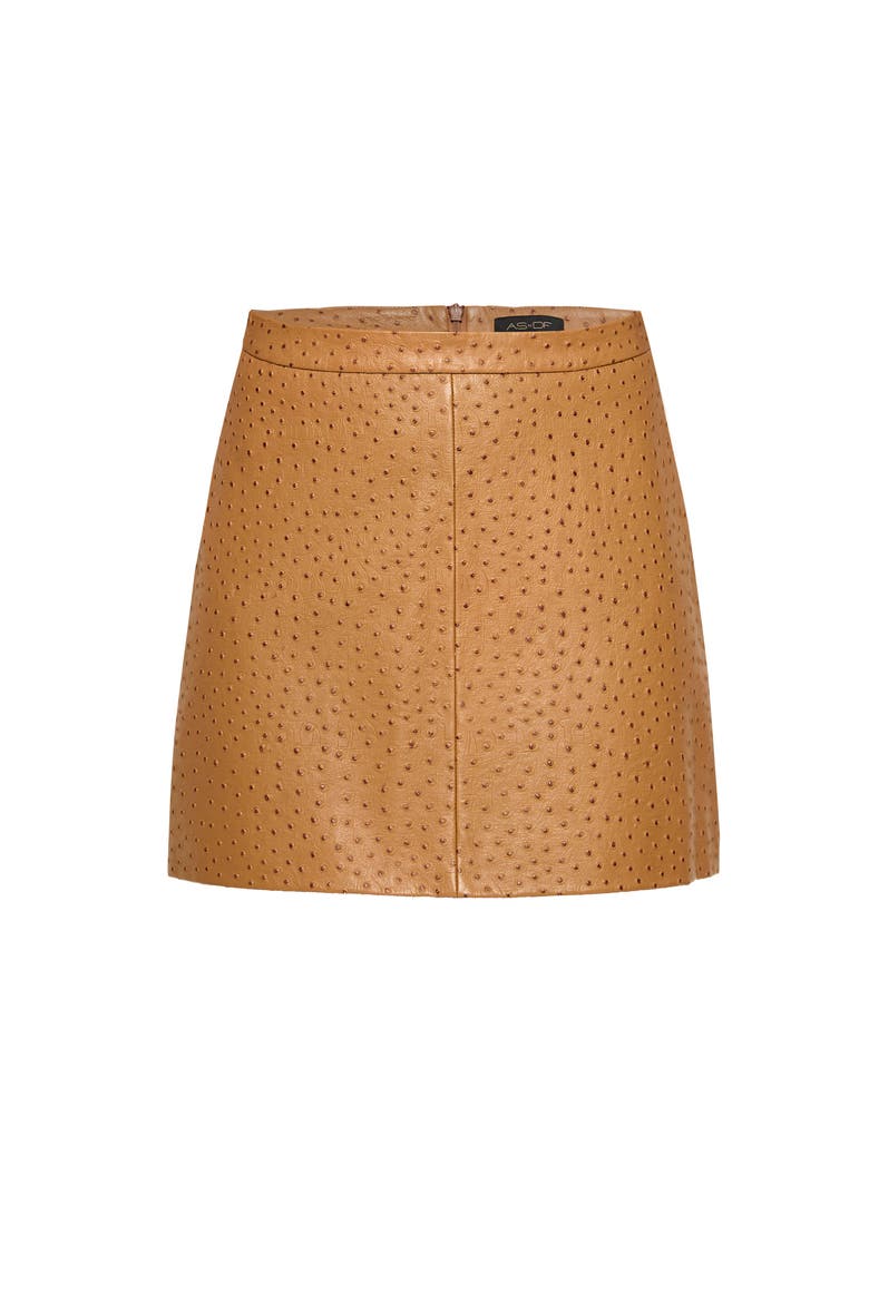 Nadine Upcycled Leather Skirt, Alternate, color, Amber