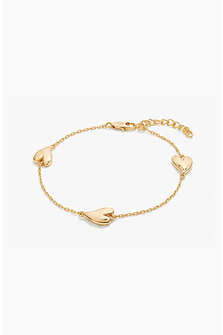 Love Heart Mini Chain Bracelet in Gold, Alternate, color, Gold