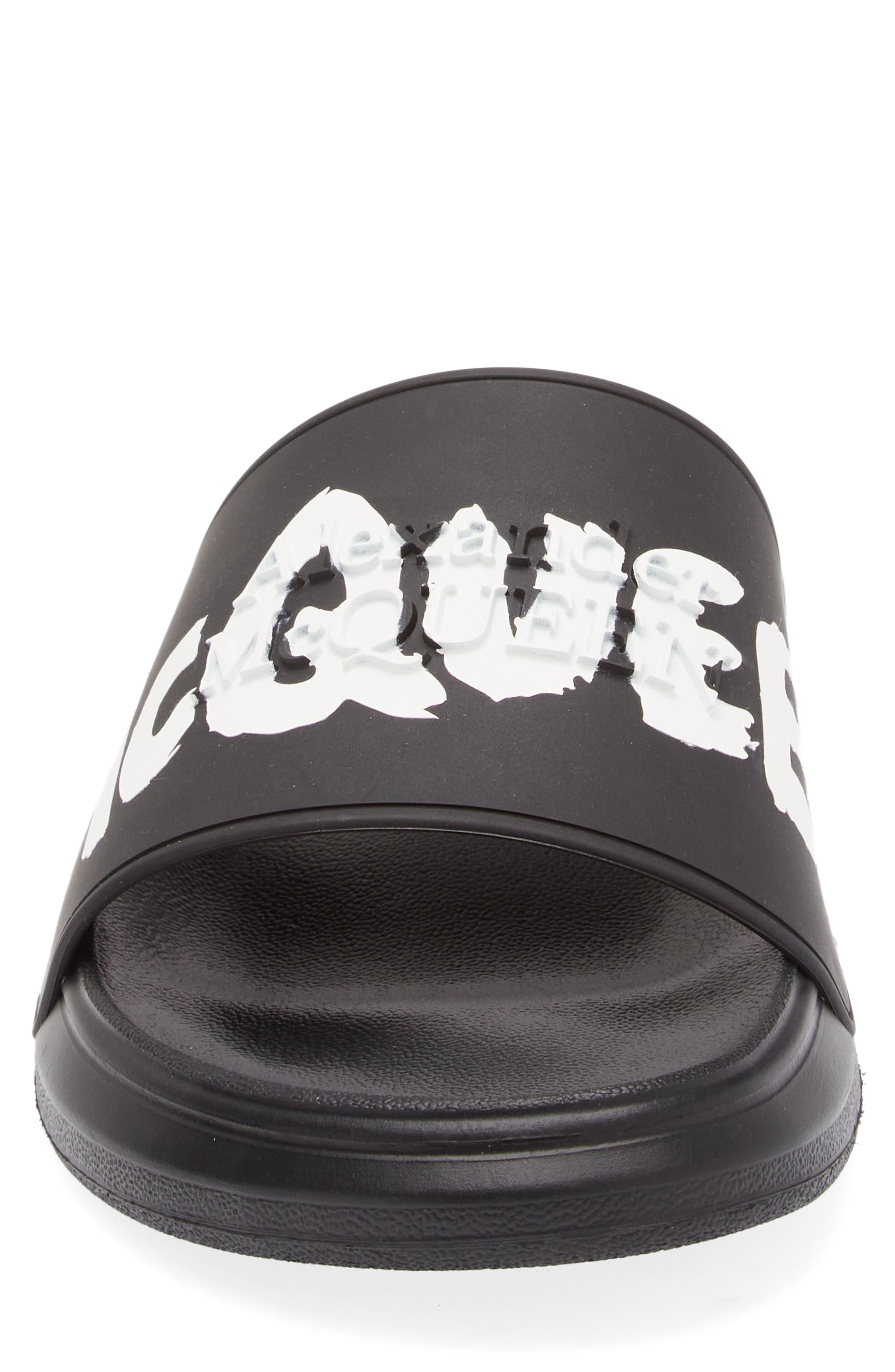 McQueen Alexander McQueen Graffiti Logo Slide Sandal, Alternate, color, 