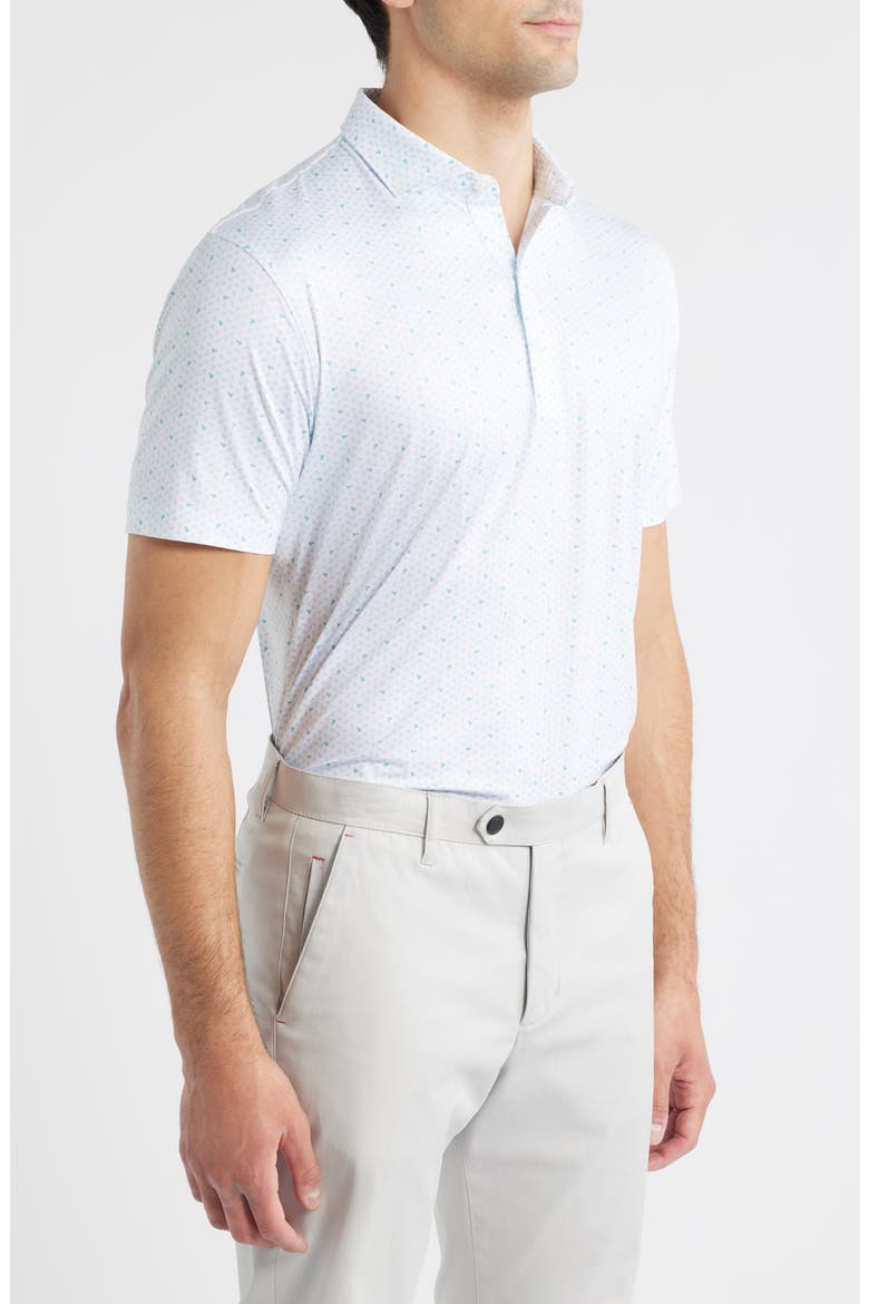 Backcourt Shuttlecock Print Featherweight Performance Polo, Alternate, color, WHITE