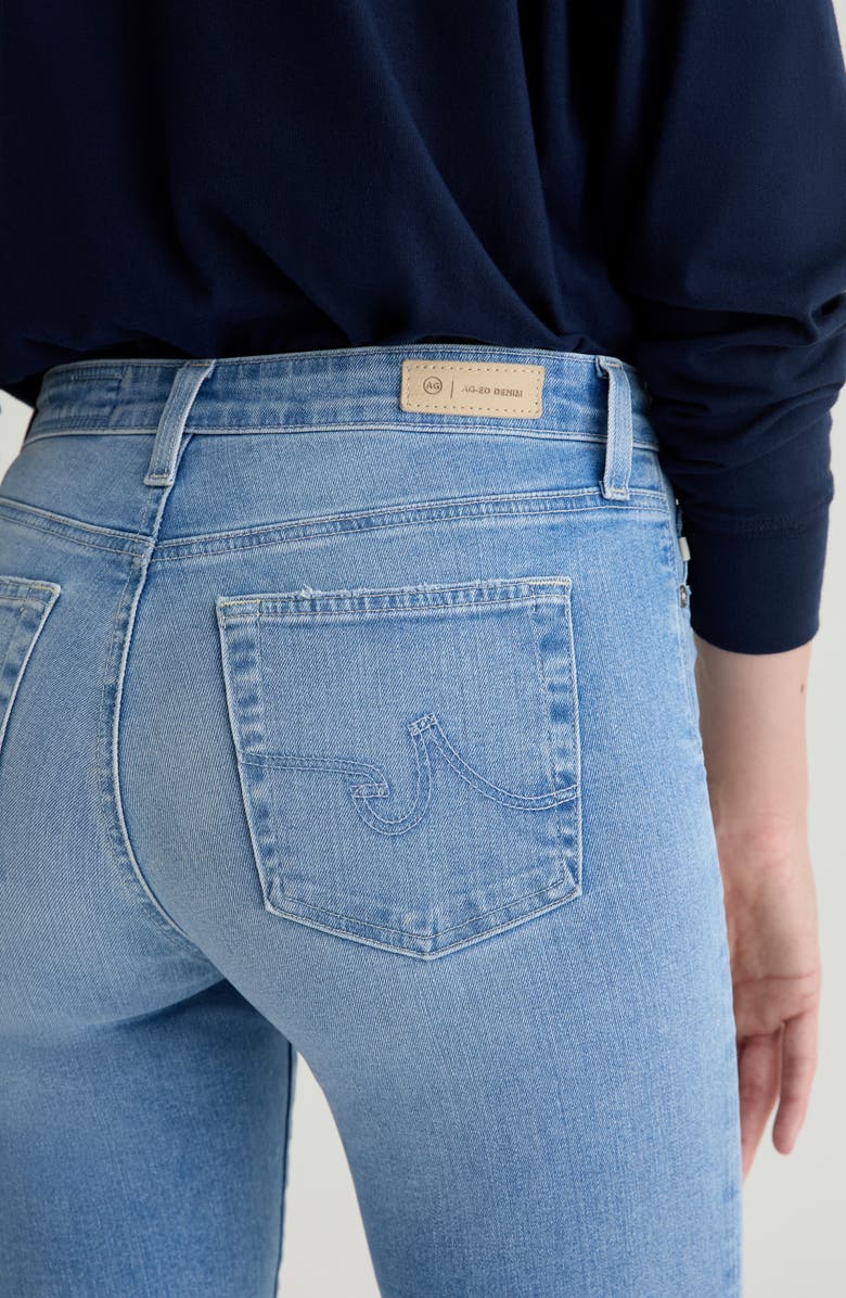 AG Mari High Waist Raw Hem Slim Straight Jeans, Alternate, color, 14 Years Fortuna