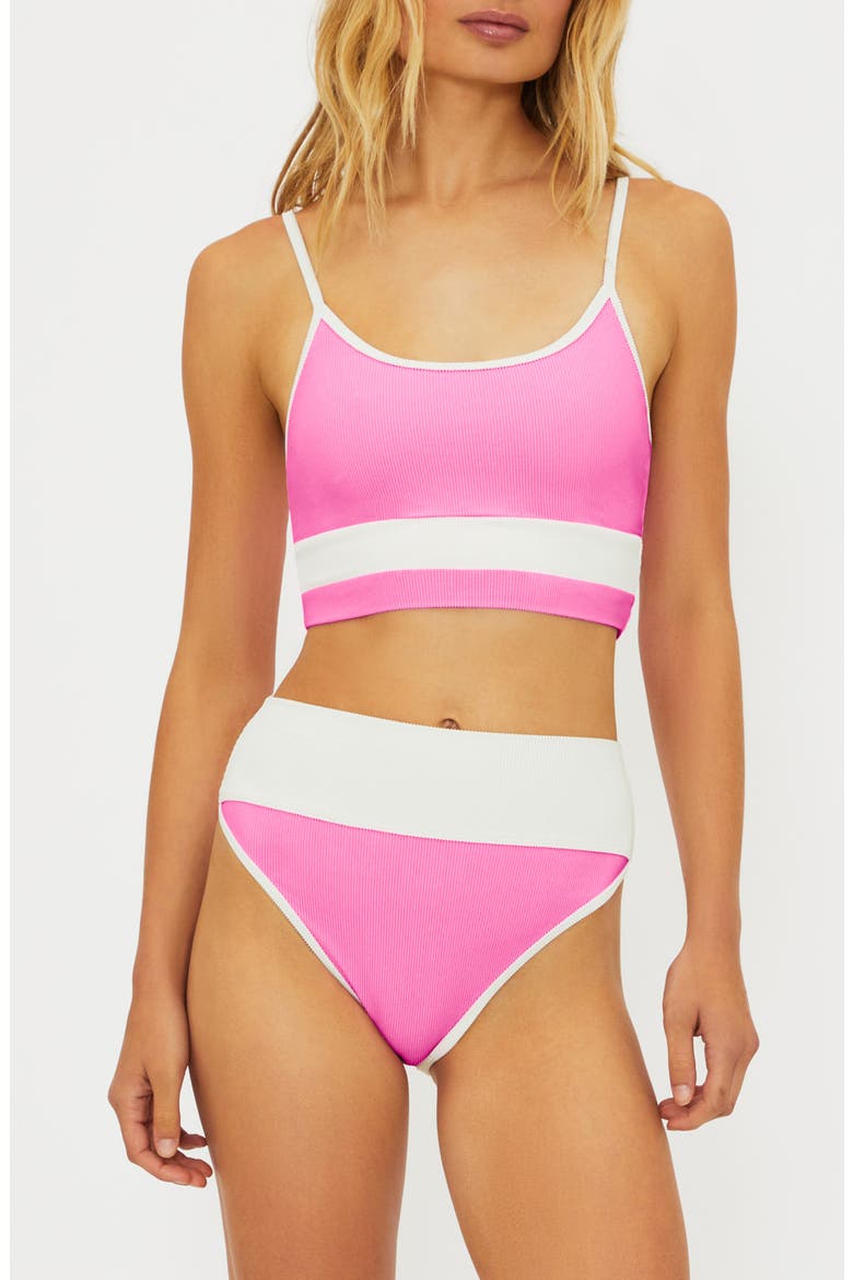 Eva Colorblock Bikini Top, Alternate, color, PRISM PINK