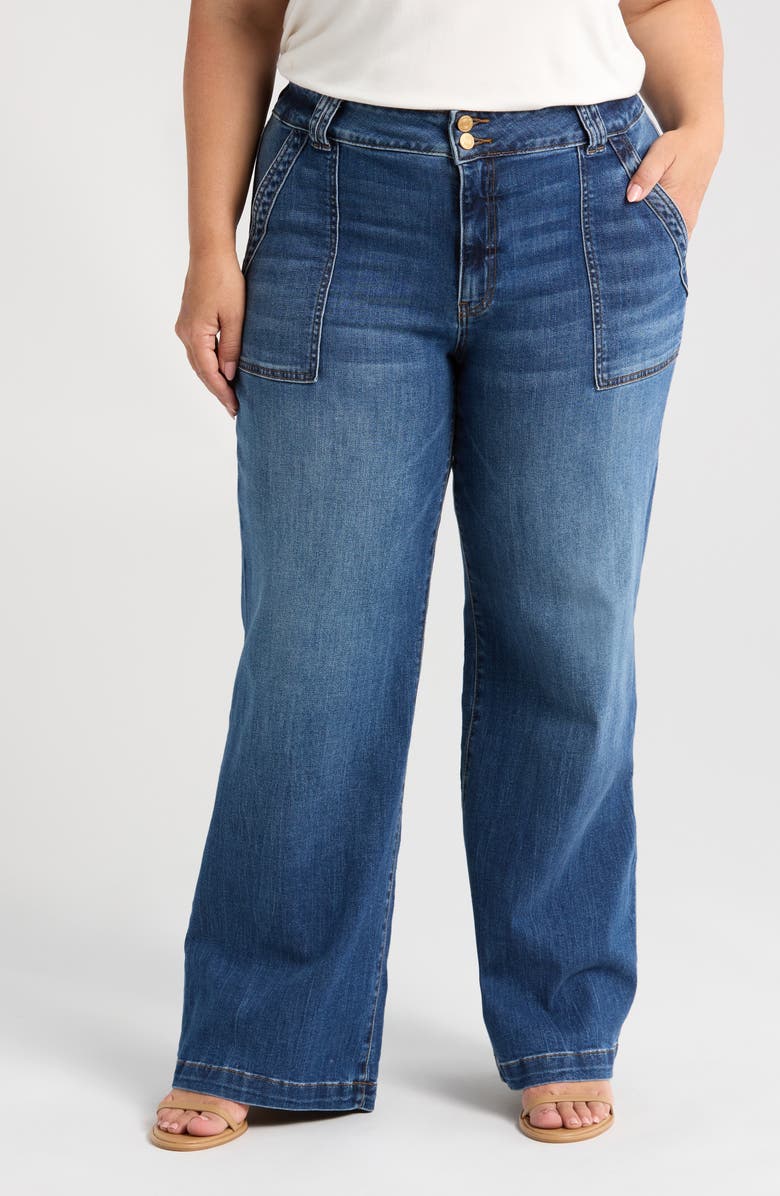 KUT from the Kloth Jodi High Waist Wide Leg Utility Jeans, Main, color, 