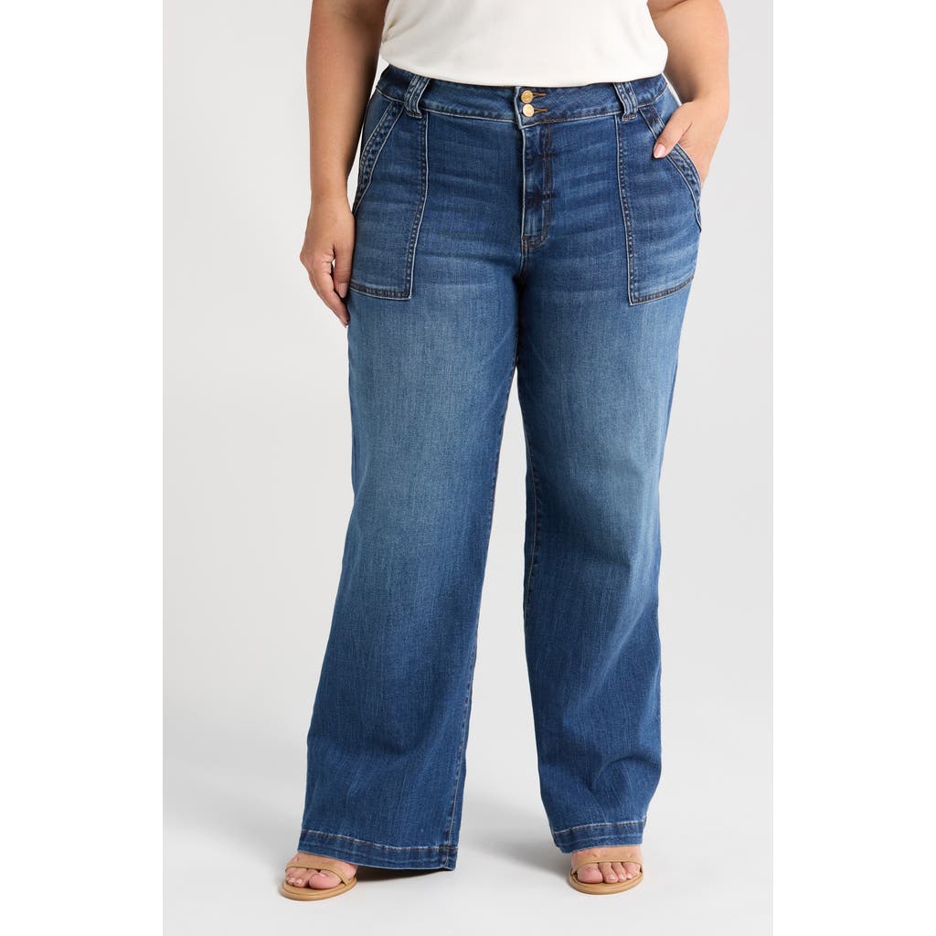 KUT from the Kloth Jodi High Waist Wide Leg Utility Jeans (Fairness) (Plus)<br />