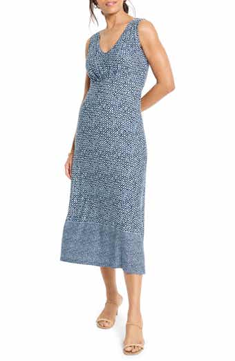 NIC+ZOE Ella Coastal Geo Print Fit & Flare Midi Dress