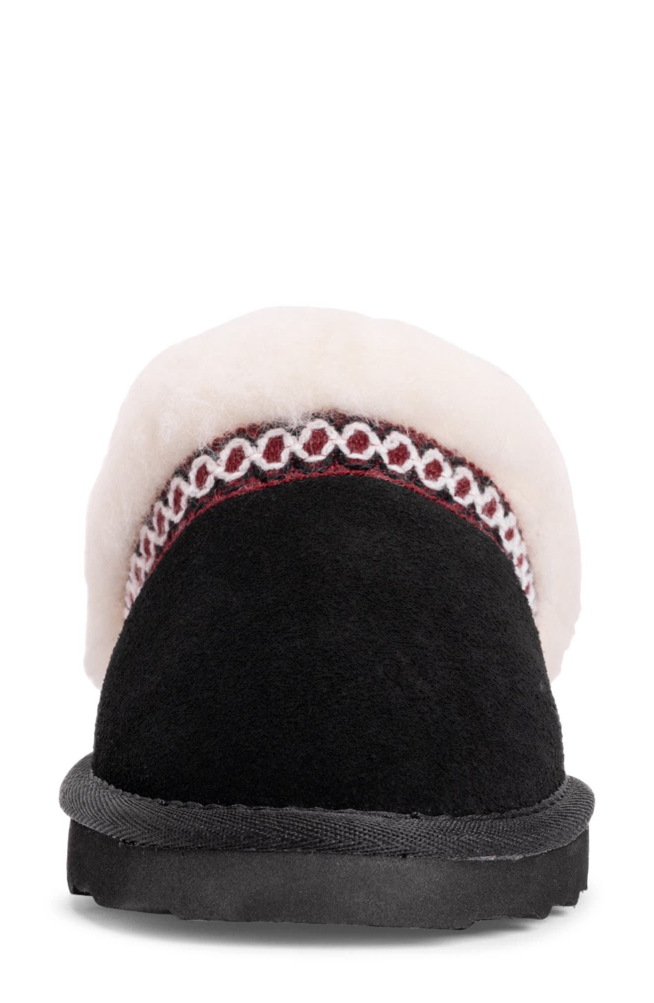 MUK LUKS Dawn Suede Scuff Slipper with Genuine Shearling Trim, Alternate, color, Ebony