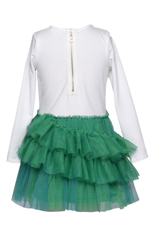 Truly Me Kids' Falala Long Sleeve Tiered Tutu Dress In White