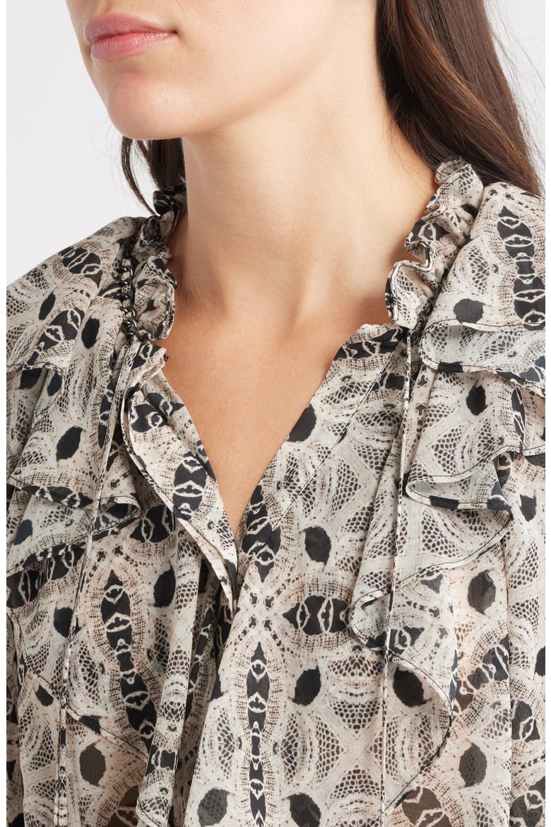 Glimmer Ruffle Top, Alternate, color, BLACK MULTI