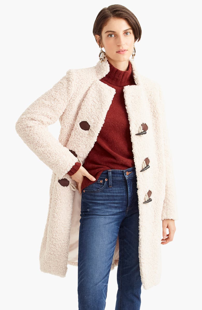 J.Crew Faux Fur Toggle Coat, Alternate, color, 