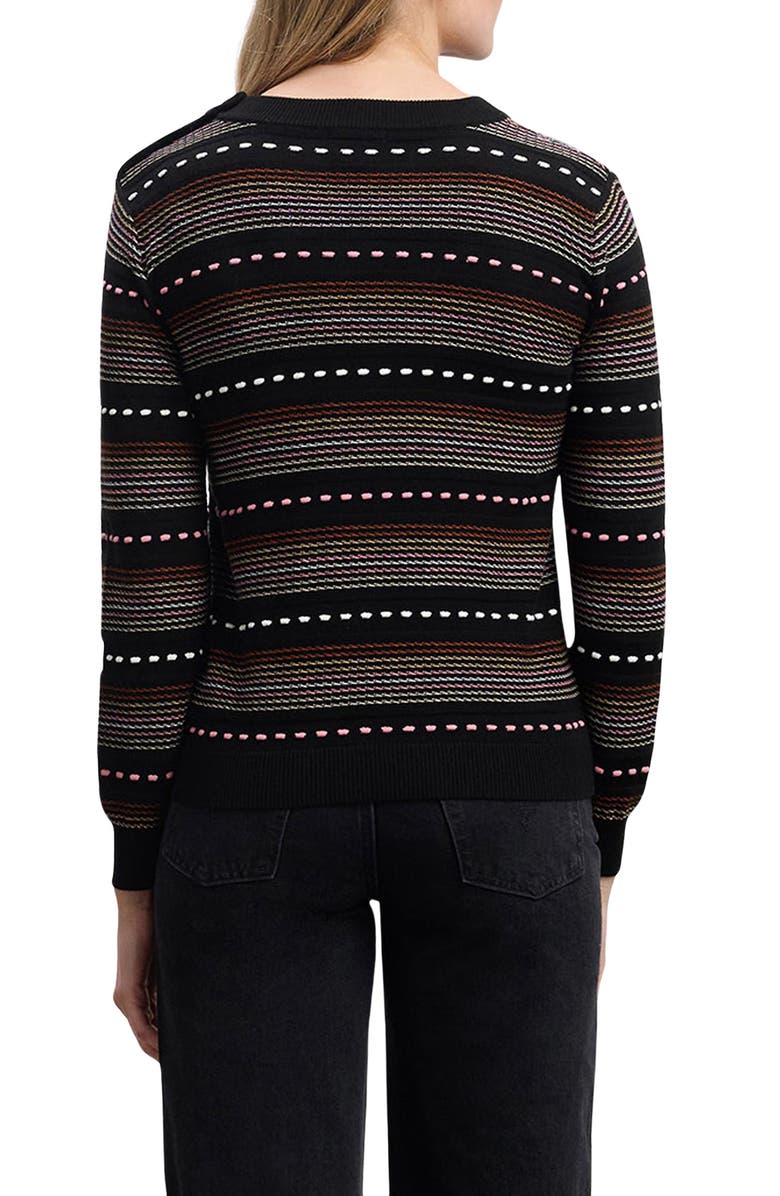 Hatley Kate Textured Stripe Crewneck Sweater, Alternate, color, Black