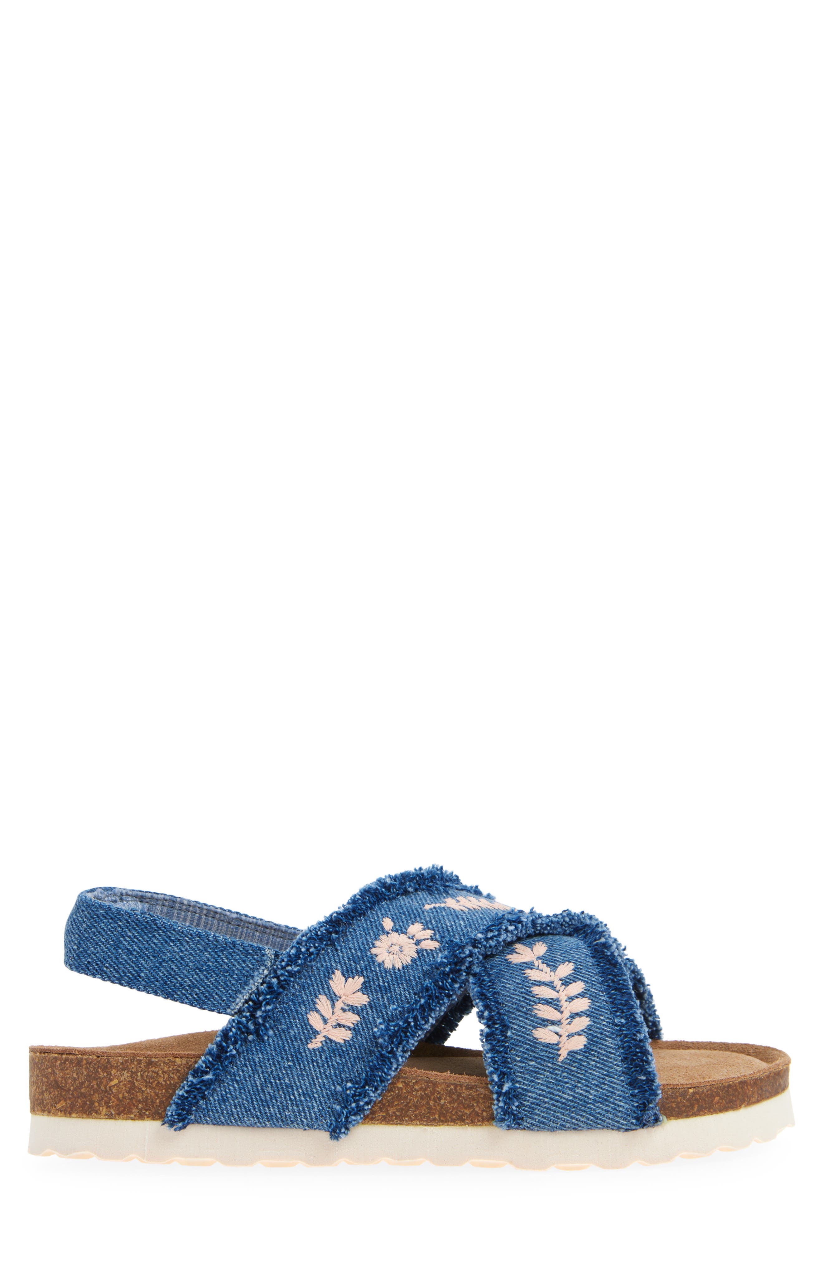 NEXT Kids
 Embroidered Slingback Sandal, Alternate, color, Denim/ Brown