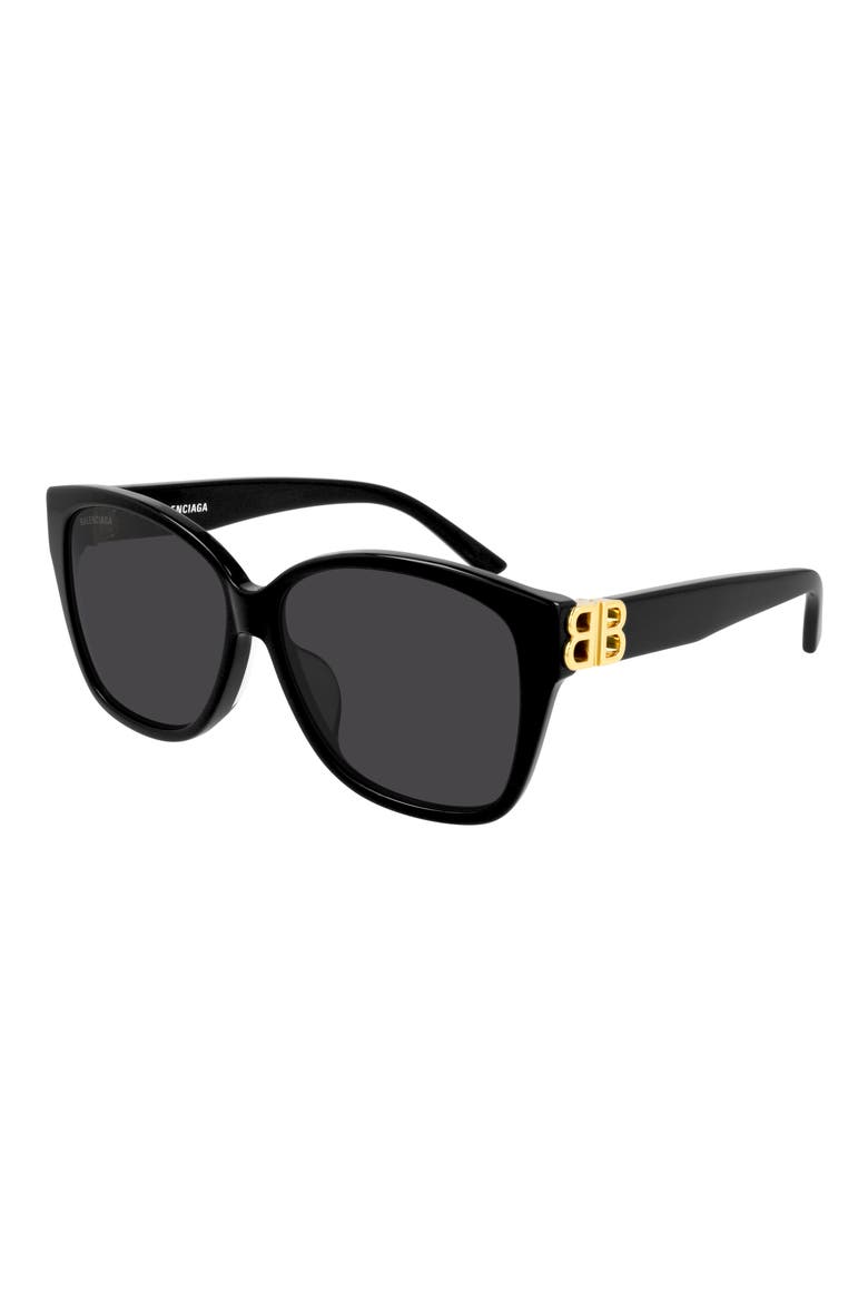 59mm Square Sunglasses, Main, color, BLACK/ GREY