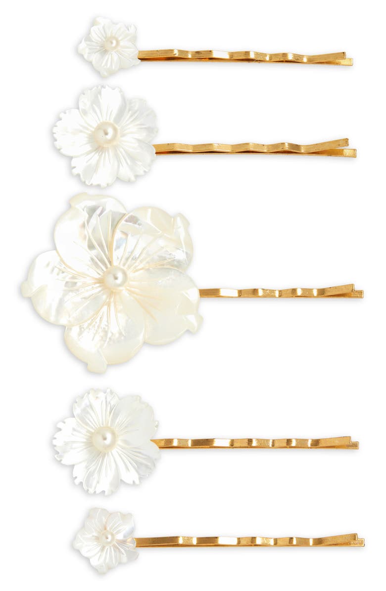 Jennifer Behr Zinnia Set of 5 Assorted Hair Pins, Main, color, 