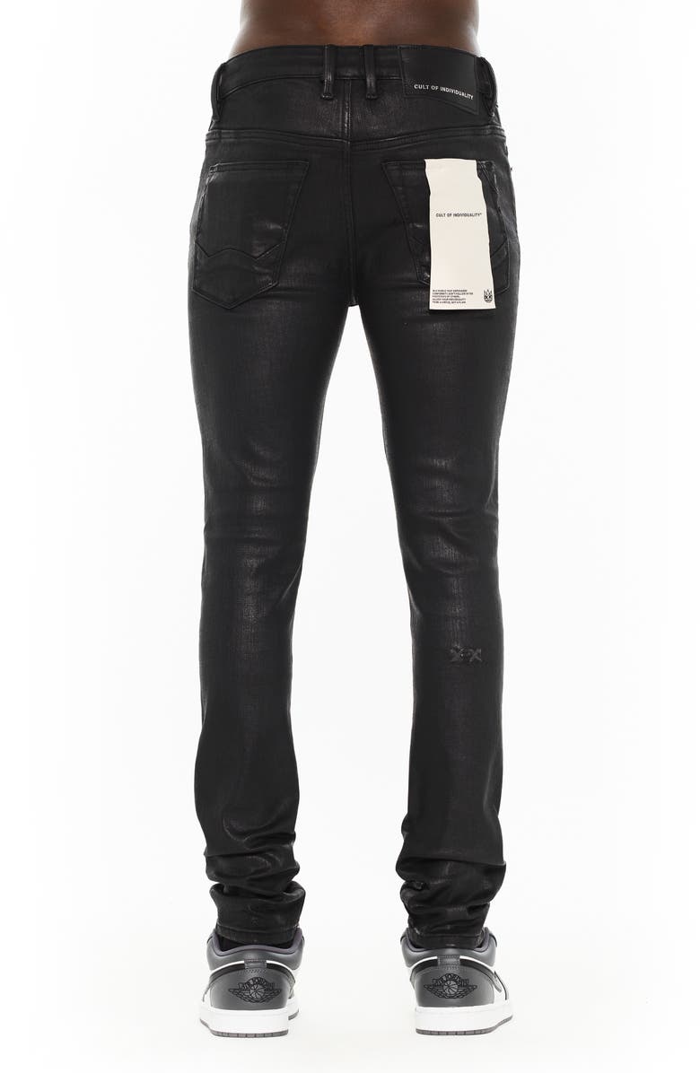 Cult of Individuality Punk 601 Coated Super Skinny Jeans, Alternate, color, Black Coated