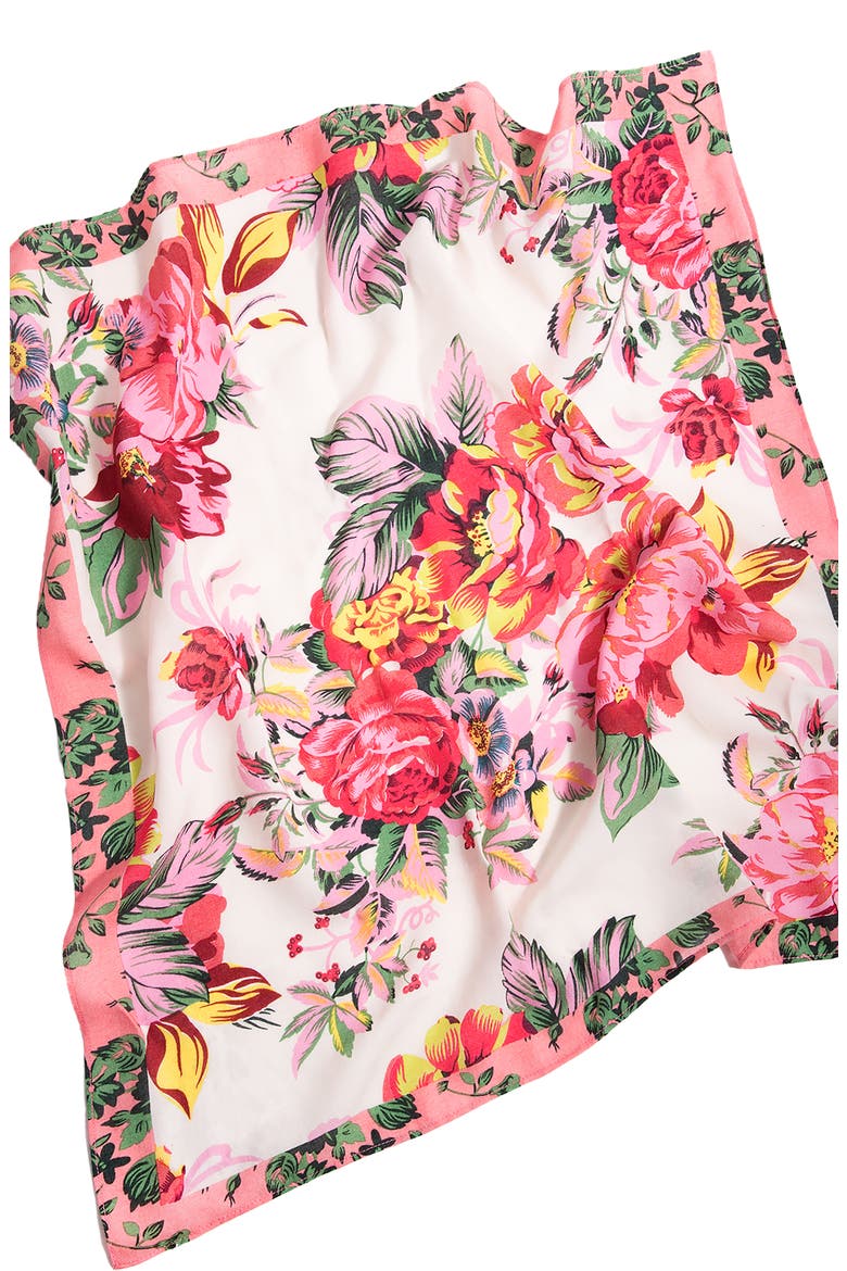 Floral Print Scarf, Alternate, color, PINK