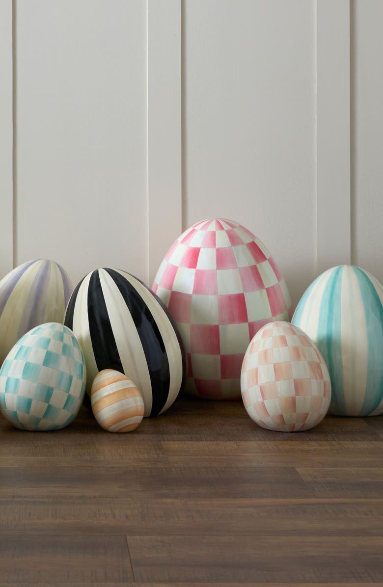 MACKENZIE CHILDS Bubblegum Check Large Egg, Alternate, color, Pink