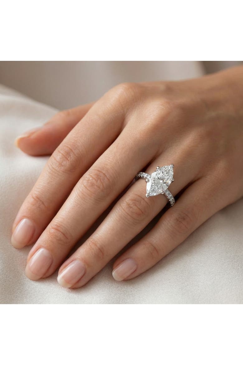 Certified 3.40Ct Marquise Diamond Engagement Ring 14k Gold Lab Grown, Alternate, color, 14k White Gold