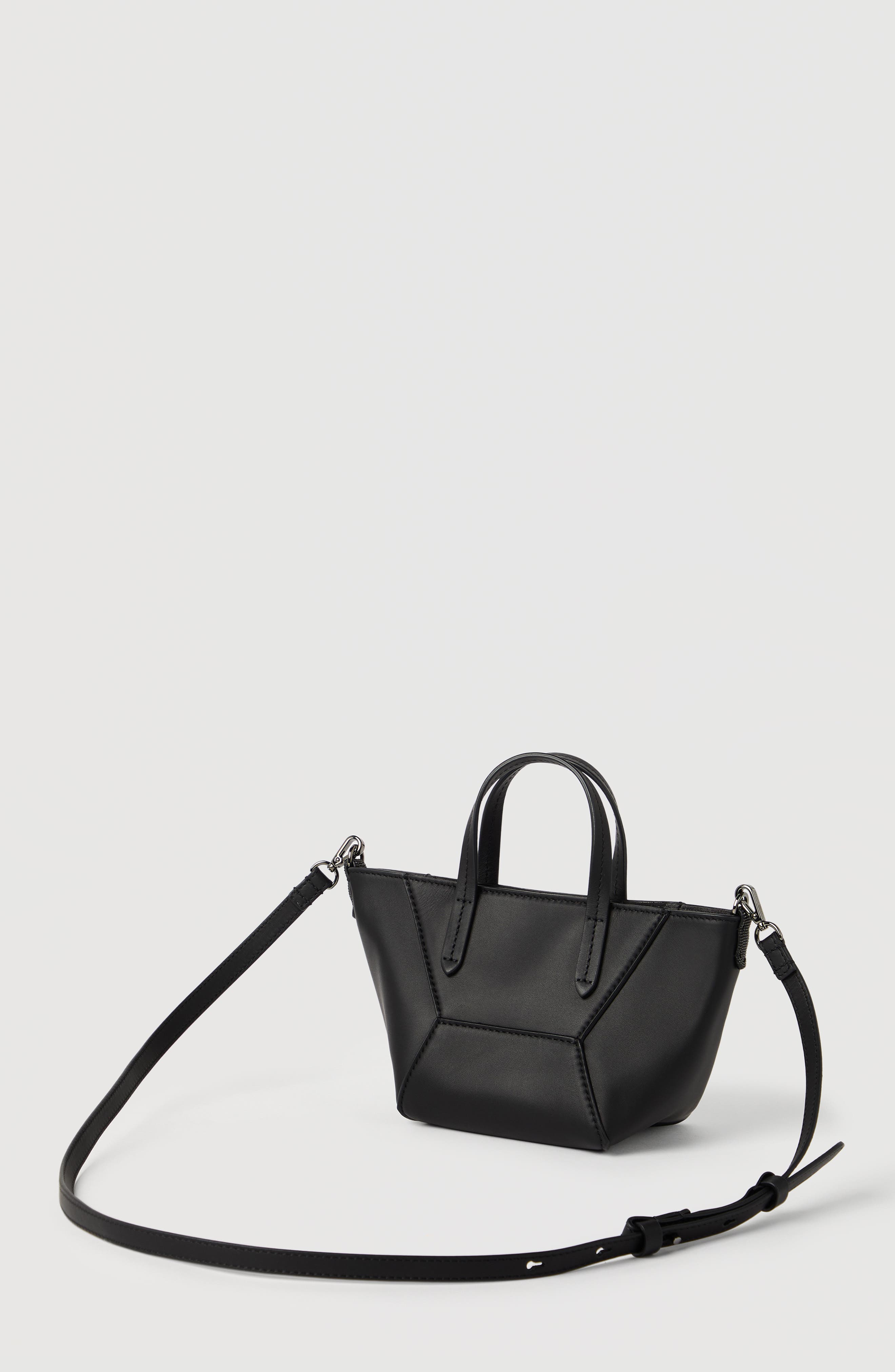 BC Duo mini bag in calfskin with monili, Alternate, color, Black