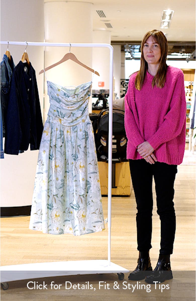 Marlowe Floral Cutout Back Drop Waist Midi Dress, sales video thumbnail