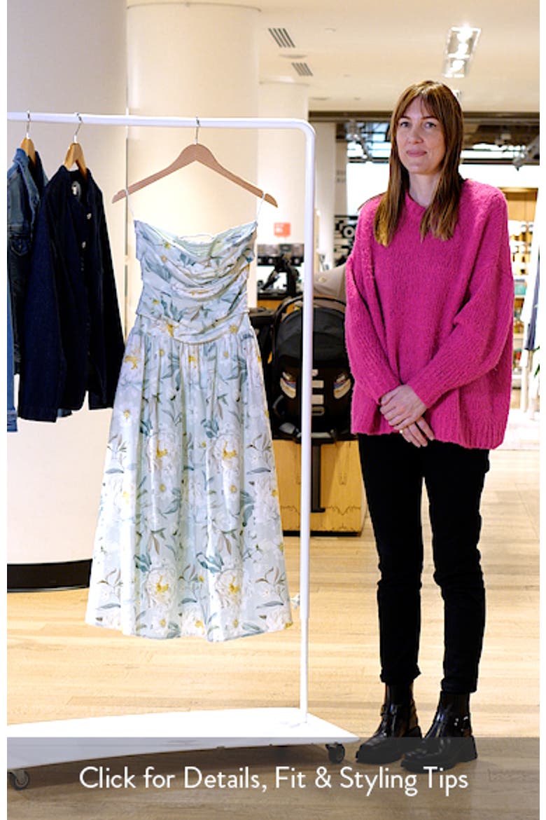 Marlowe Floral Cutout Back Drop Waist Midi Dress video