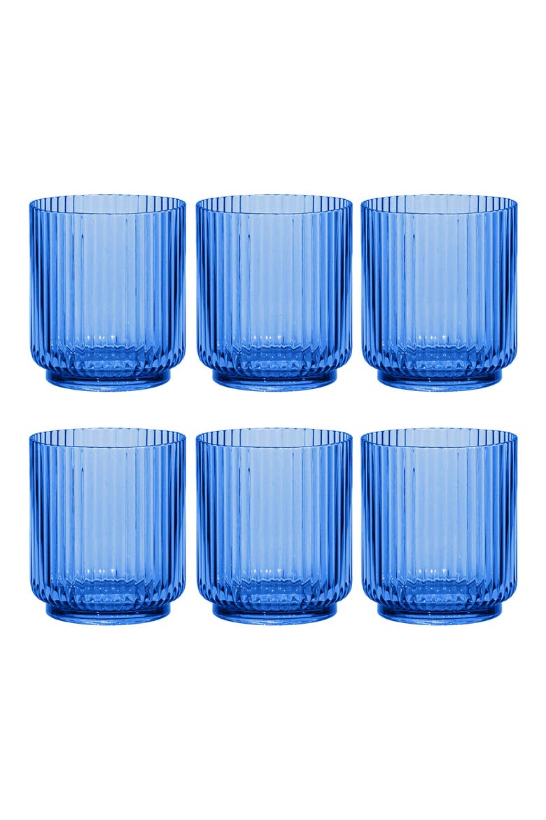 Mesa Set of 6 15-Ounce Drinking Glasses, Main, color, BLUE