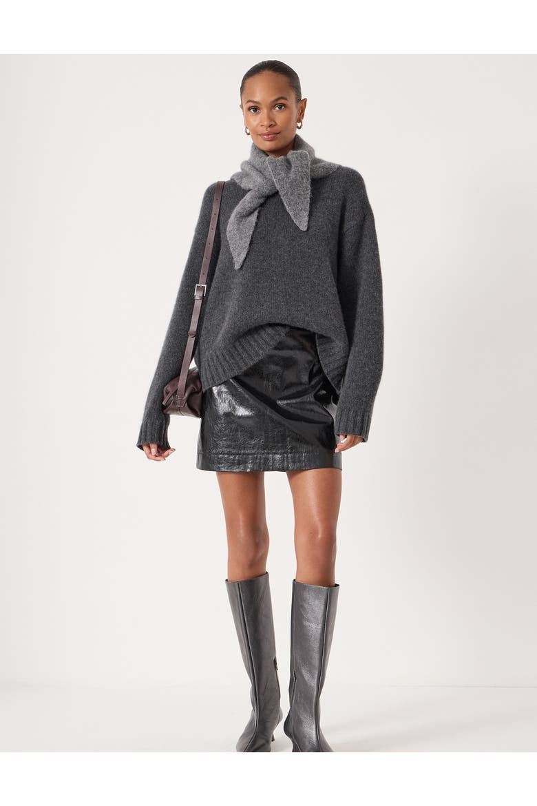 Crackle Patent Mini Skirt, Alternate, color, Black