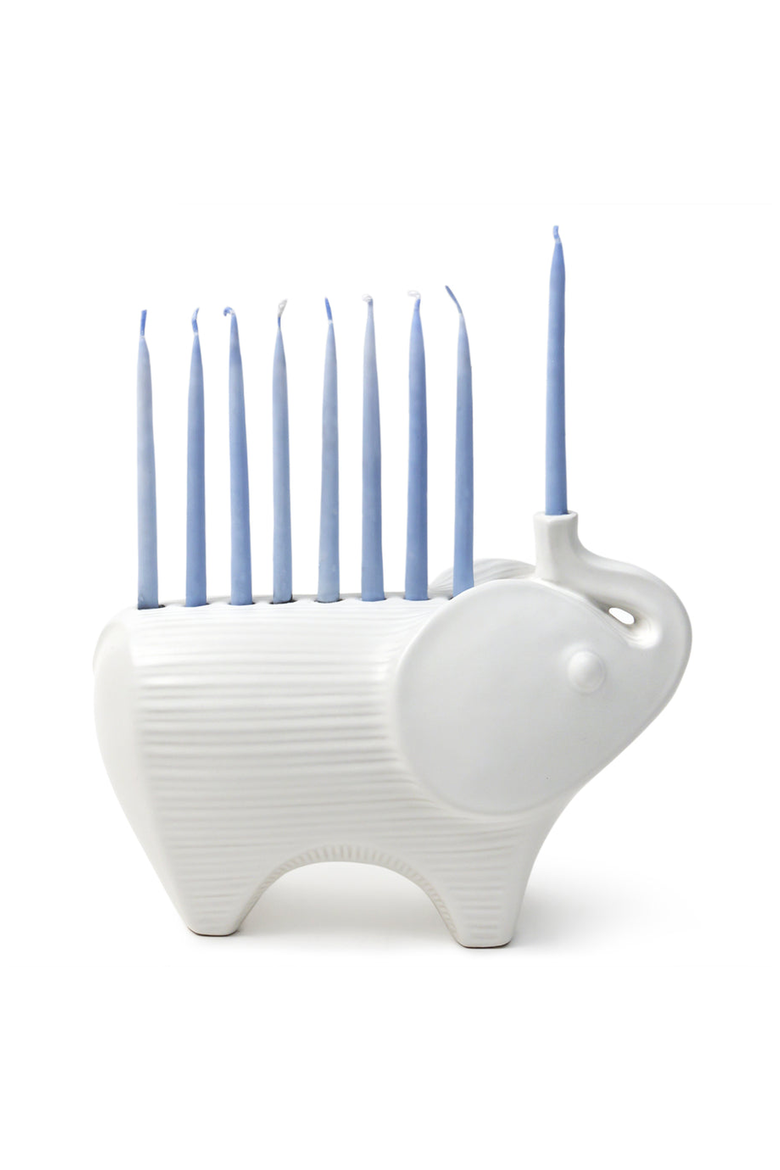 Elephant Menorah, Main, color, White