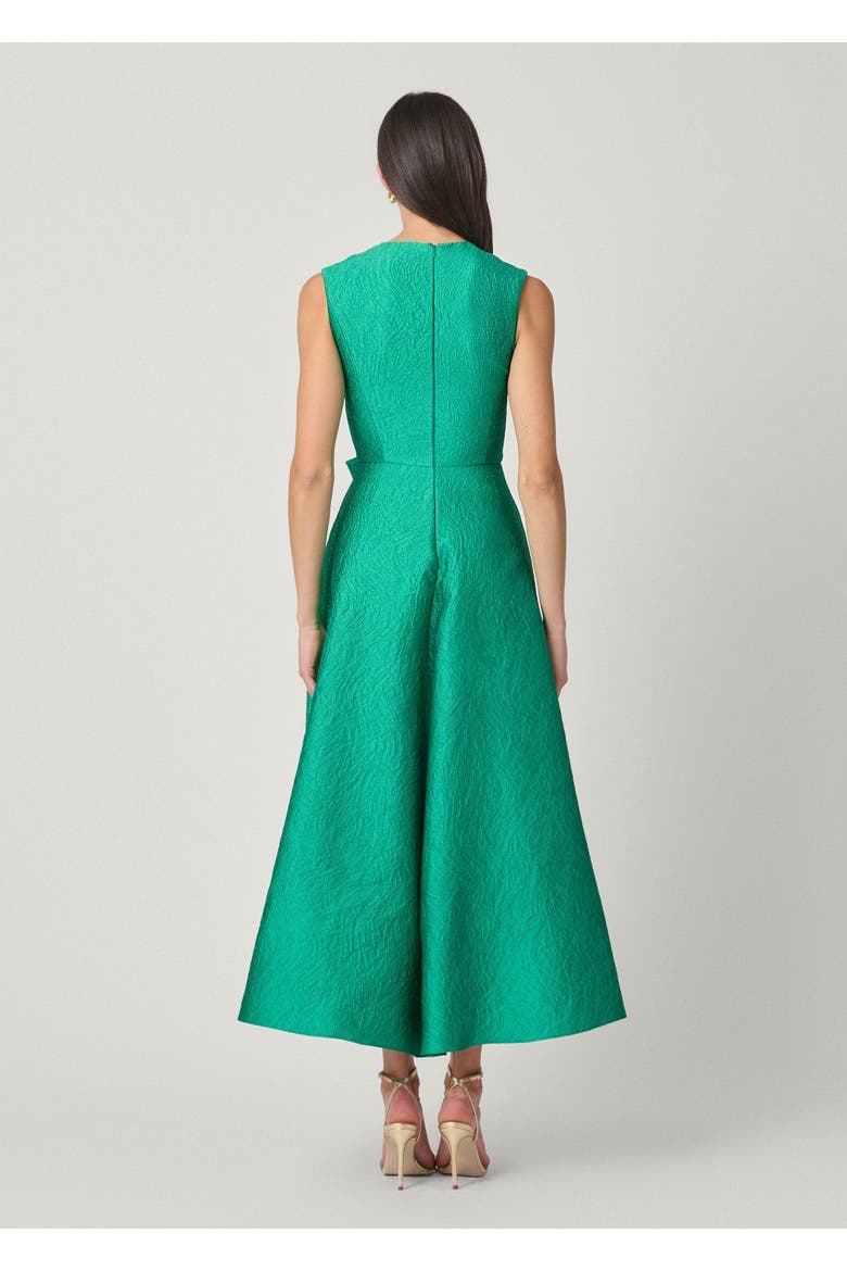 Midnight Laura Emerald Jacquard Dress, Alternate, color, Emerald