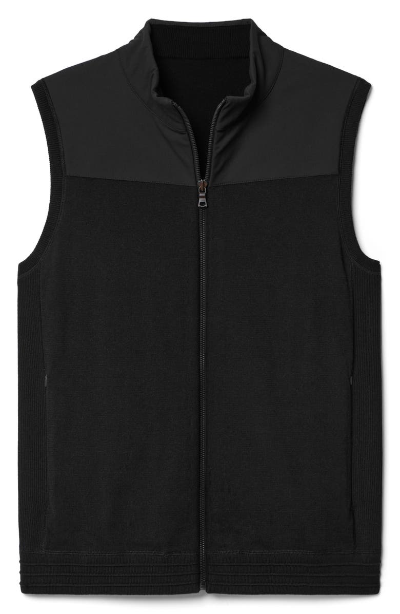 Rhone Commuter Zip Sweater Vest, Alternate, color, Black