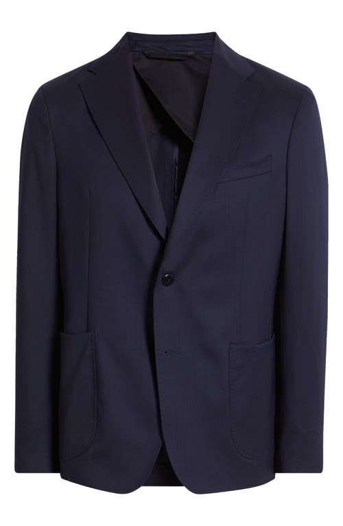 Zanella Samuel Solid Stretch Wool Sport Coat In Navy