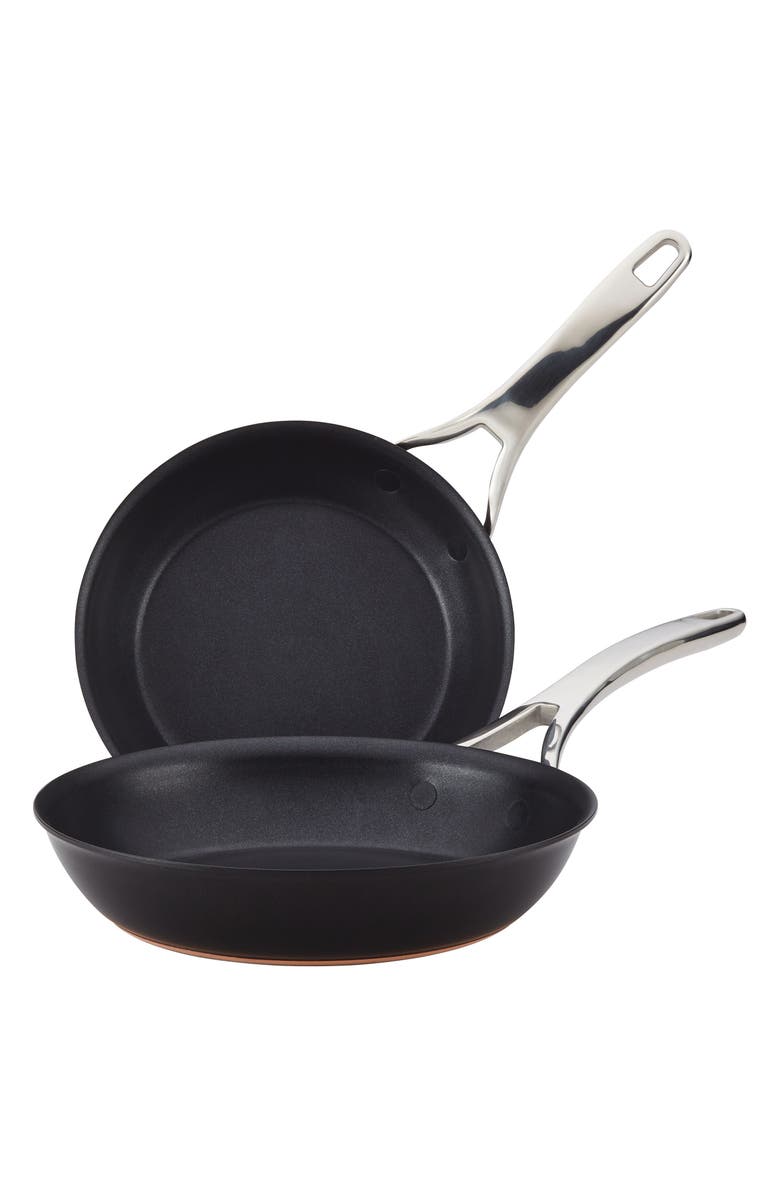 ANOLON Two-Piece Nonstick Skillet Set, Alternate, color, Onyx