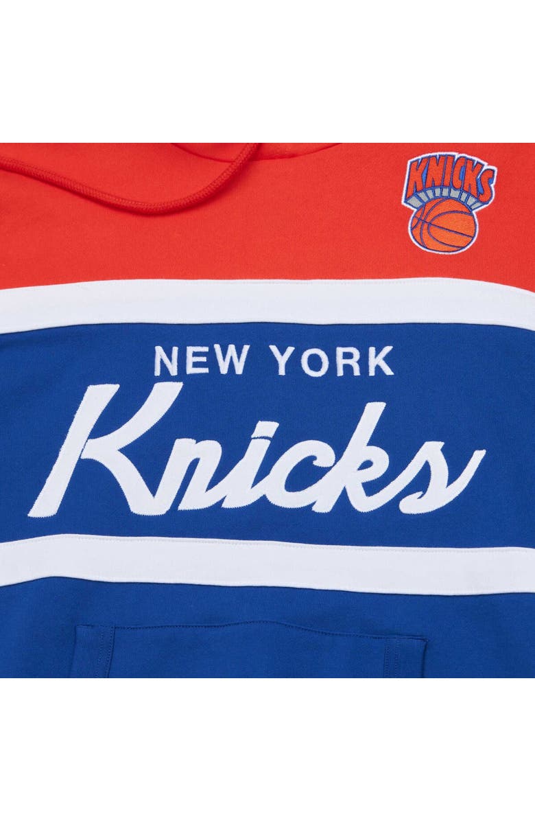 Mitchell & Ness Men's Mitchell & Ness Blue/Orange New York Knicks Head Coach Pullover Hoodie, Alternate, color, 