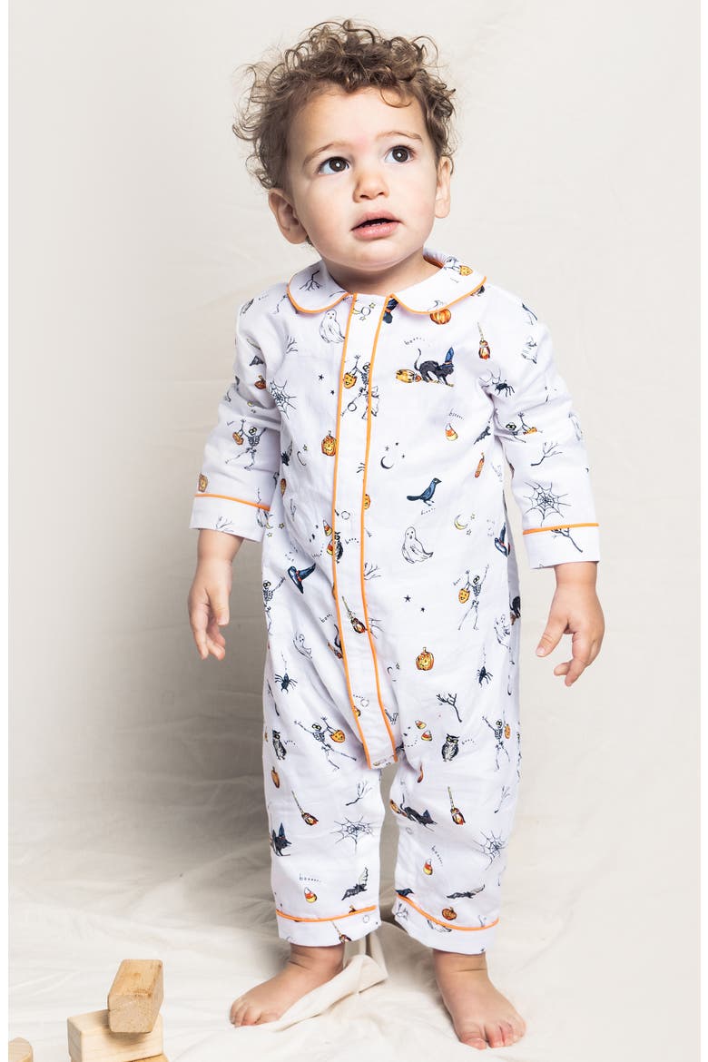 Trick or Treat Halloween One-Piece Pajamas, Alternate, color, WHITE