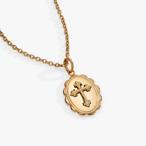 Alex And Ani Cross Pendant Necklace In Gold