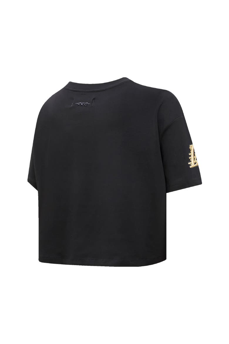 Women's Pro Standard Black Los Angeles Lakers Holiday Glam Boxy T-Shirt, Alternate, color, Black
