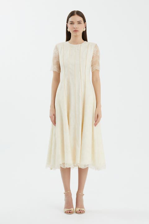 Embroidered Lace Detailed Midi Dress
