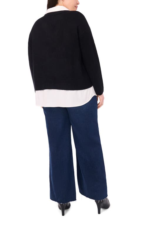 Halogenr Halogen(r) Layered Look Sweater In Black