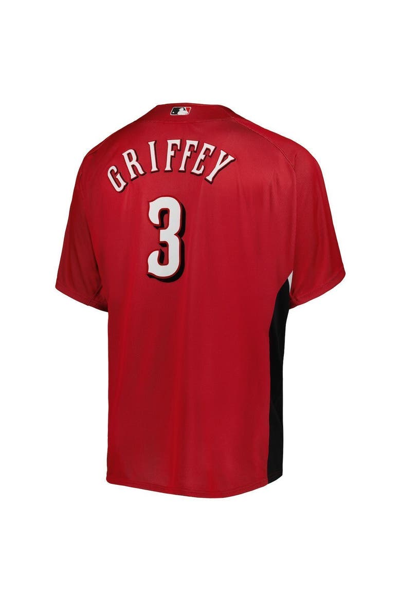 Men's Mitchell & Ness Ken Griffey Jr. Red Cincinnati Reds Cooperstown Collection Mesh Batting Practice Button-Up Jersey, Alternate, color, Red