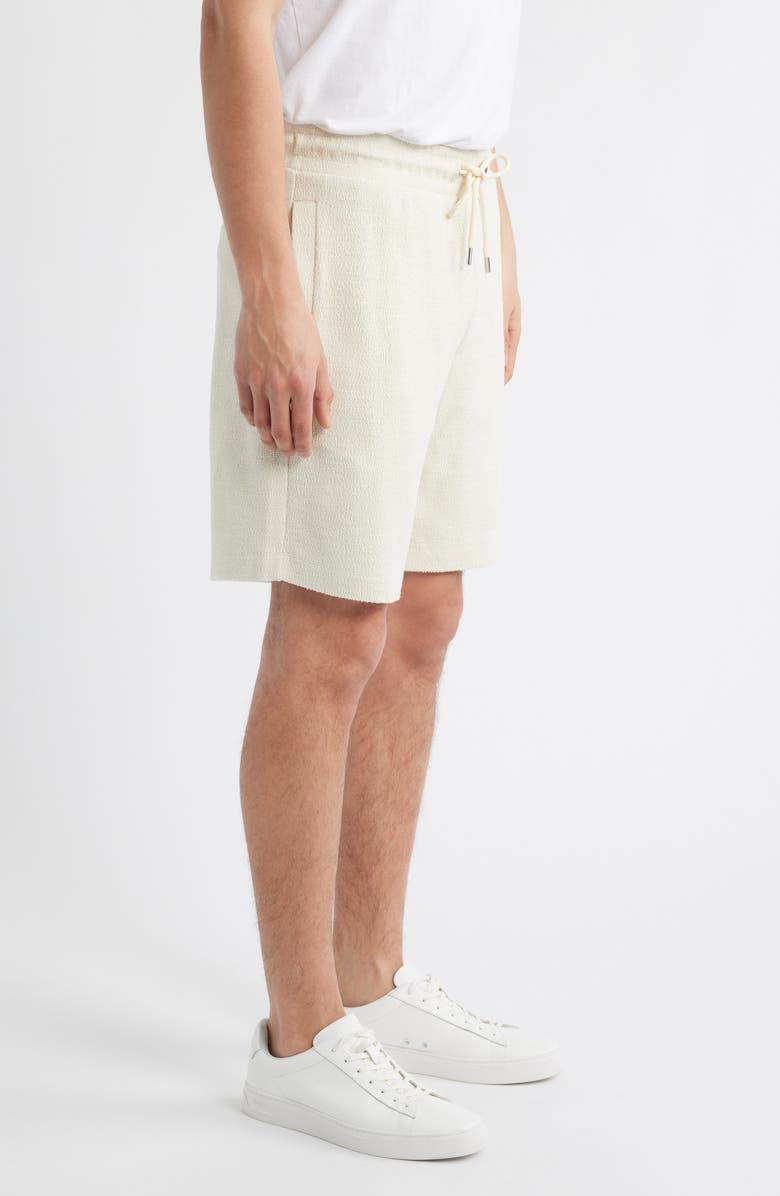 BOSS Leoni Drawstring Cotton Terry Cloth Shorts, Alternate, color, Open White