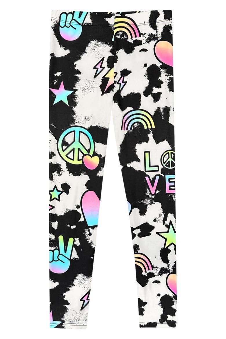 Kids' Simply Soft Leggings, Main, color, BLACK TIE DYE RAINBOW ICONS