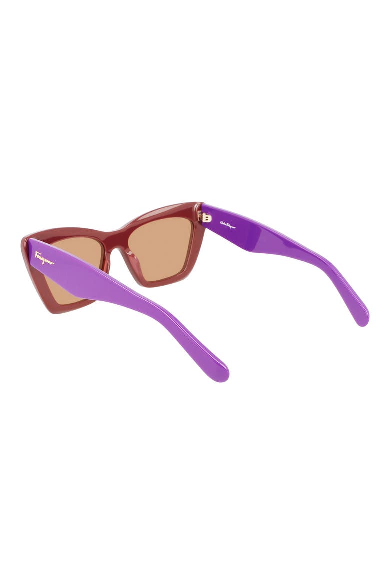 55mm Cat Eye Sunglasses, Alternate, color, DARK BROWN/ VIOLET