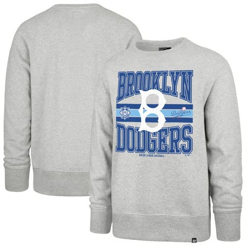 Men's '47  Gray Brooklyn Dodgers Cooperstown Collection Letters Headline Pullover Sweatshirt
