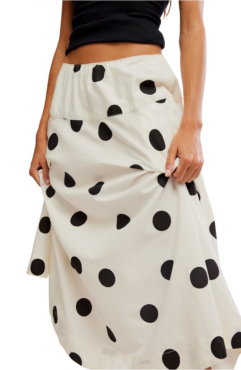 Free People Betty Drop Waist Maxi Skirt, Alternate, color, Clean Ivory Combo